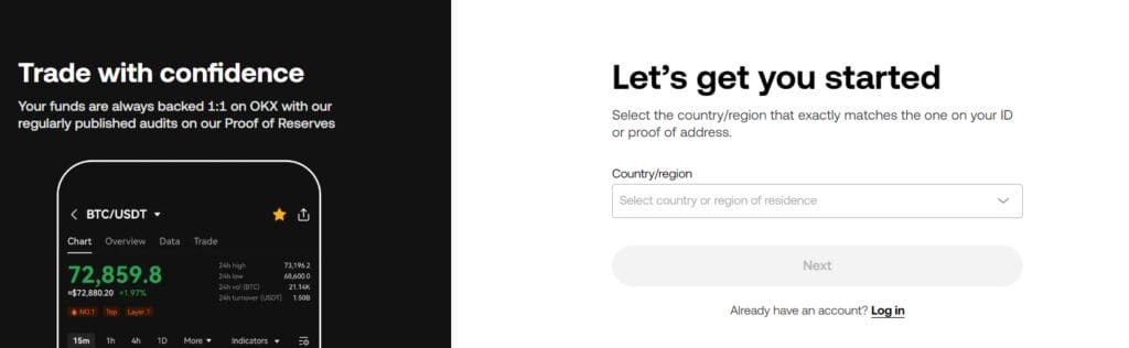 okx registration process