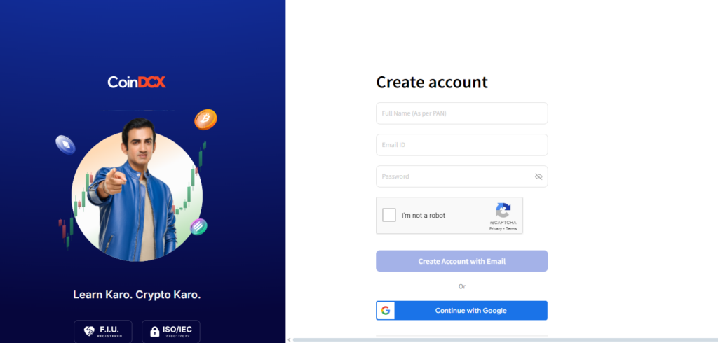 How to Create an Account on CoinDCX?