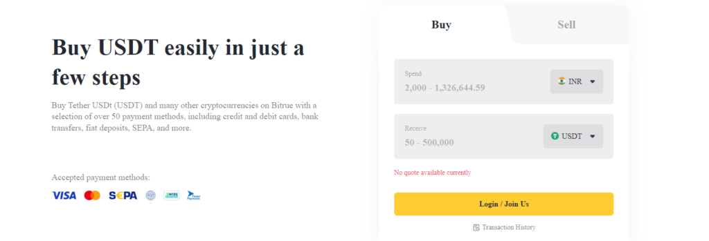 Bitrue Crypto Direct Purchases