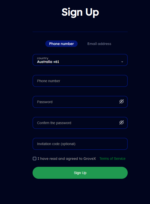 How To sign up Grovex Crypto Exchange