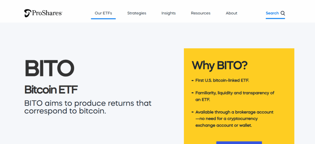 ProShares Bitcoin Strategy ETF (BITO)