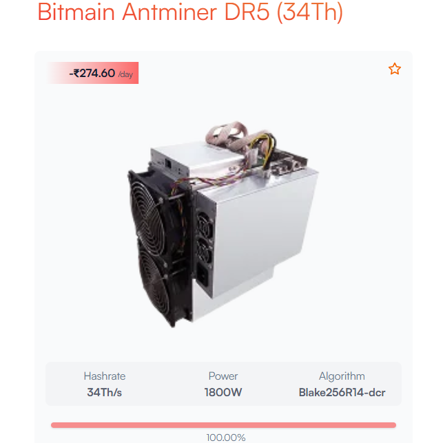 Antminer DR5 Decred Miner 34TH/s