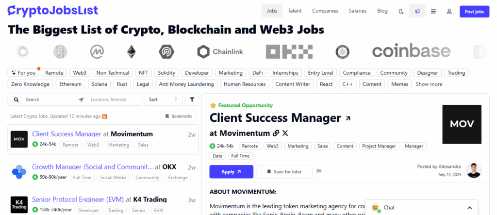 CryptoJobsList