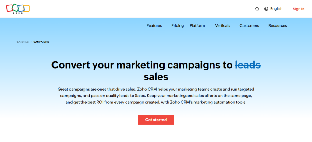 Zoho CRM + Campaigns