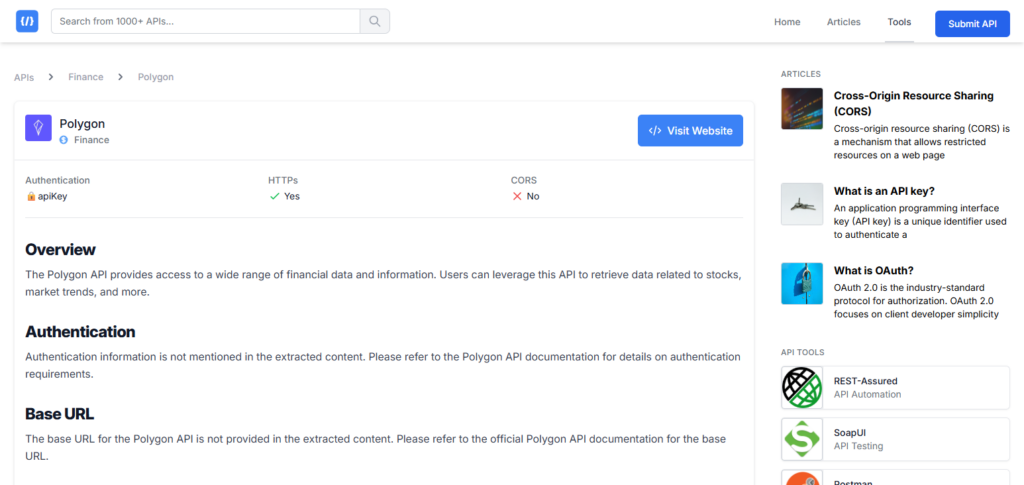 Polygon.io API